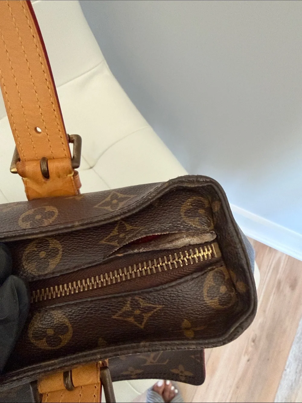 SOLD Louis Vuitton Monogram Canvas Top-Handle Briefcase in Brown and Tan
